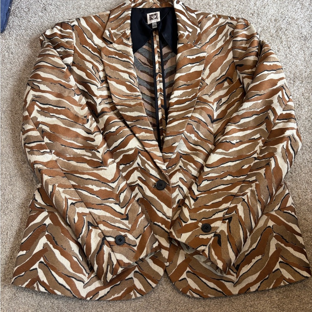 Stylish BrownZebra Print Women's Jacket